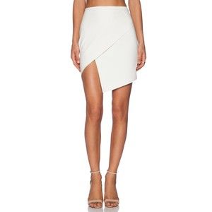 Michelle Mason x Revolve Asymmetrical Wrap White Mini Skirt Size 0 / XS $317